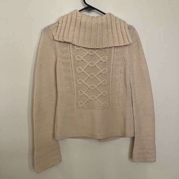 J.Crew 100% Wool Cream Cardigan Sweater S - Picture 6 of 9